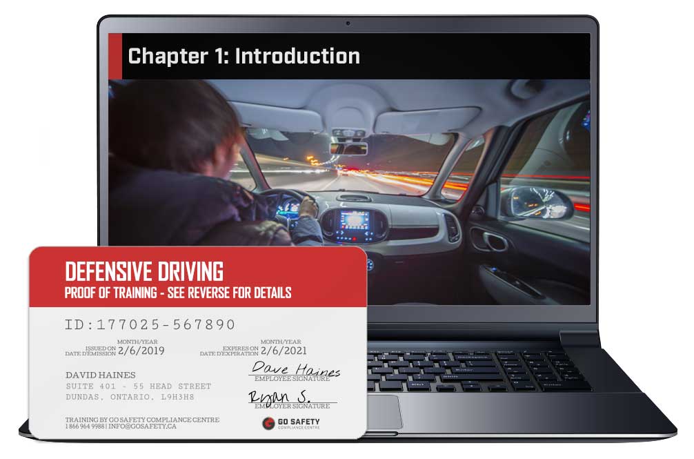 Screen shot and Certificate from the Defensive Driving Training Course